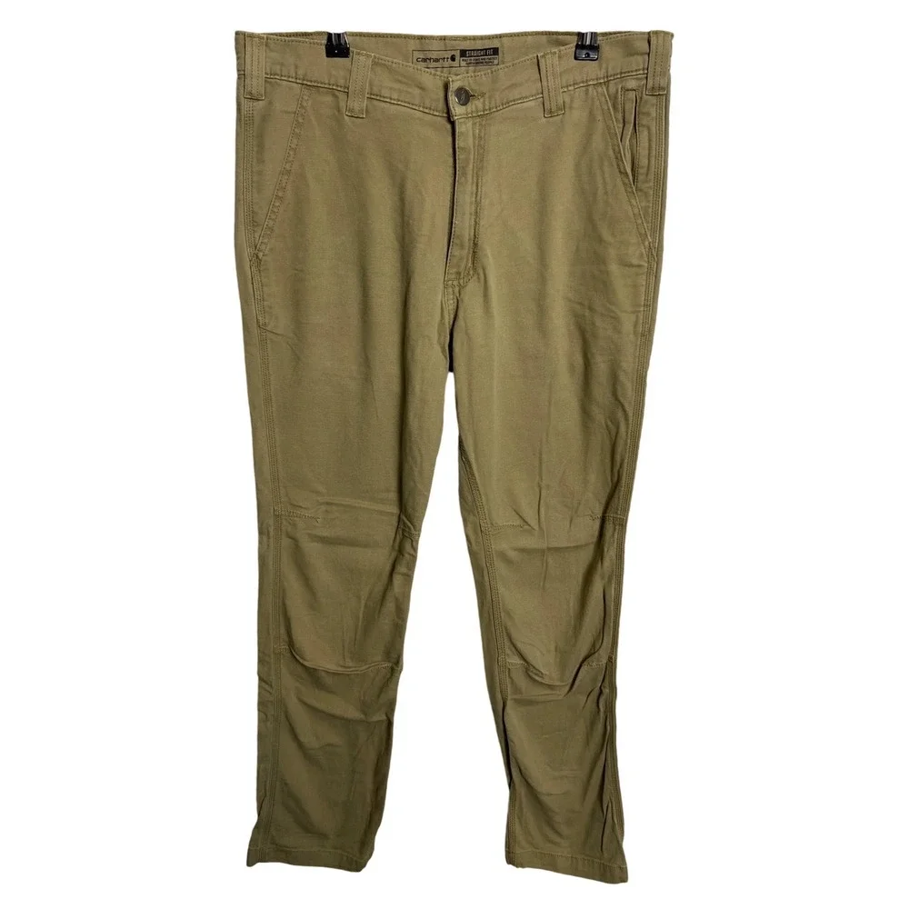 Carhartt Rugged Flex Straight Fit Pants Men 32x32 Tan Khaki M Work Utility Earth